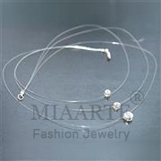 Wholesale AAA Grade CZ, Clear, Silver Plated, Women, Sterling Silver, Necklace