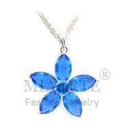 Wholesale Synthetic, Light Sapphire, Silver Plated, Women, Brass, Pendant