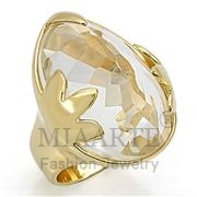 Wholesale Genuine Stone, Clear, Gold, Women, Sterling Silver, Ring