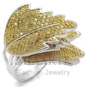 Wholesale AAA Grade CZ, Apple Yellow color, Reverse Two Tone, Women, Brass, Ring