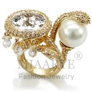 Wholesale AAA Grade CZ, Clear, Imitation Gold, Women, Brass, Ring