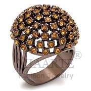 Wholesale Top Grade Crystal, Topaz, Chocolate Gold, Women, Brass, Ring