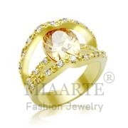 Wholesale AAA Grade CZ, Champagne, Gold, Women, Brass, Ring
