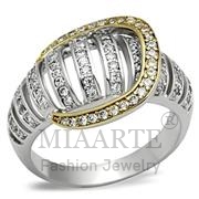 Wholesale AAA Grade CZ, Clear, Two-Tone, Women, Sterling Silver, Ring