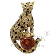 Wholesale AAA Grade CZ, Champagne, Gold, Women, White Metal, Brooches