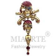 Wholesale Top Grade Crystal, MultiColor, Gold, Women, White Metal, Brooches