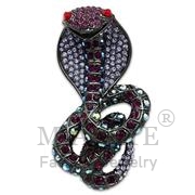 Wholesale Top Grade Crystal, MultiColor, Ruthenium, Women, White Metal, Brooches