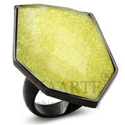 Wholesale Synthetic, Apple Yellow color, IP Black(Ion Plating), Women, Brass, Ring