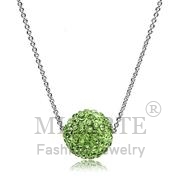 Wholesale Top Grade Crystal, Emerald, Rhodium, Women, Brass, Chain Pendant