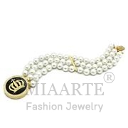 Wholesale Semi-Precious, Jet, Gold, Women, Brass, Bracelet