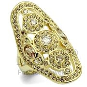 Wholesale AAA Grade CZ, Champagne, Gold, Women, Brass, Ring