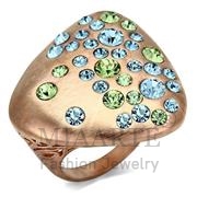 Wholesale Top Grade Crystal, MultiColor, Rose Gold, Women, Brass, Ring