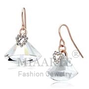Wholesale Top Grade Crystal, Clear, Rose Gold, Women, Iron, Earrings