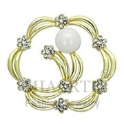 Wholesale Synthetic, White, Flash Gold, Women, White Metal, Brooches