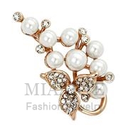 Wholesale Synthetic, White, Flash Rose Gold, Women, White Metal, Brooches