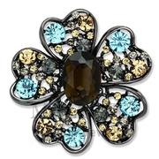 Wholesale Synthetic, Brown, Ruthenium, Women, White Metal, Brooches