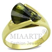 Wholesale AAA Grade CZ, Olivine color, Gold, Women, Sterling Silver, Ring