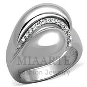 Wholesale Top Grade Crystal, Clear, Rhodium, Women, Brass, Ring