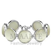 Wholesale Synthetic, White, High-Polished, Women, Sterling Silver, Bracelet