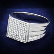 Wholesale AAA Grade CZ, Clear, Rhodium, Men, Sterling Silver, Ring