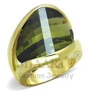 Wholesale AAA Grade CZ, Olivine color, Gold, Women, Sterling Silver, Ring