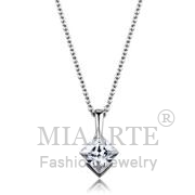 Wholesale AAA Grade CZ, Clear, Rhodium, Women, Sterling Silver, Necklace