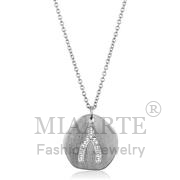 Wholesale Top Grade Crystal, Clear, Rhodium+Brushed, Women, Brass, Chain Pendant