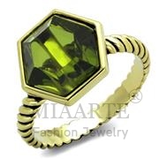 Wholesale AAA Grade CZ, Olivine color, Gold, Women, Brass, Ring