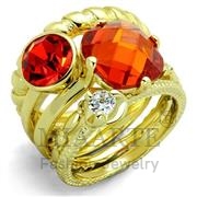 Wholesale AAA Grade CZ, Orange, Gold, Women, Brass, Ring