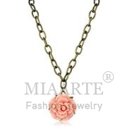 Wholesale Synthetic, Rose, Antique Copper, Women, Brass, Necklace