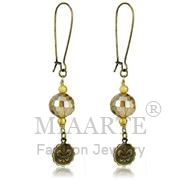 Wholesale Synthetic, Champagne, Antique Copper, Women, White Metal, Earrings