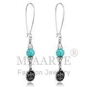 Wholesale Synthetic, Turquoise, Antique Silver, Women, White Metal, Earrings
