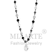 Wholesale Synthetic, Clear, Antique Silver, Women, White Metal, Necklace