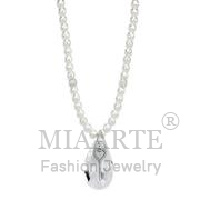 Wholesale Synthetic, Clear, Antique Silver, Women, White Metal, Necklace