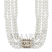 Wholesale Synthetic, White, Antique Silver, Women, White Metal, Necklace