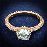 Wholesale AAA Grade CZ, Clear, Rose Gold, Women, Sterling Silver, Ring