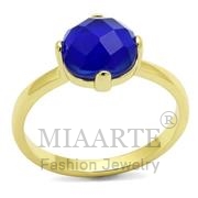 Wholesale Synthetic, Sapphire, Flash Gold, Women, Brass, Ring
