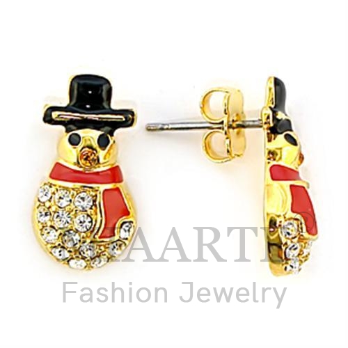 Earrings,Brass,Gold,Top Grade Crystal,Topaz