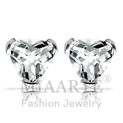 Earrings,Sterling Silver,Rhodium,AAA Grade CZ,Clear,Round