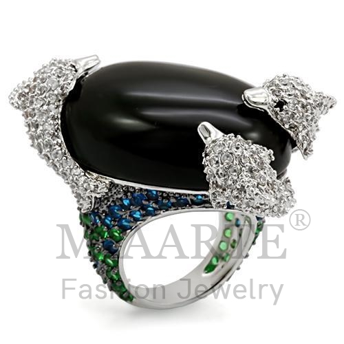 Ring,Brass,Rhodium&Ruthenium,AAA Grade CZ,MultiColor