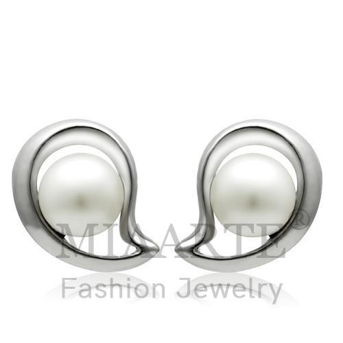 Earrings,White Metal,Rhodium,Synthetic,White,Pearl