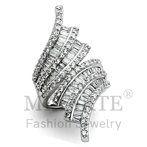 Ring,Brass,Rhodium,AAA Grade CZ,Clear