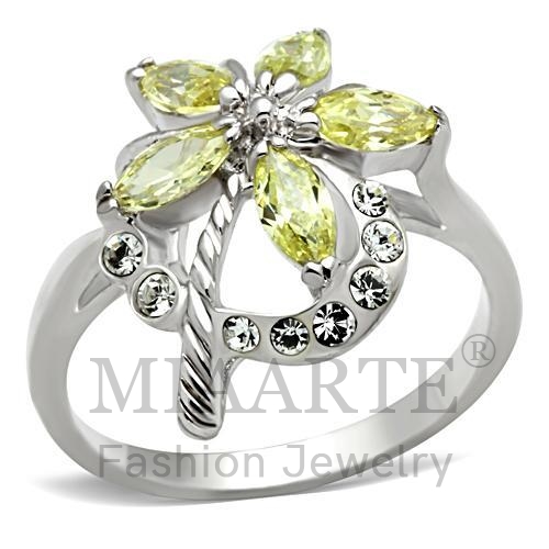 Ring,Sterling Silver,Silver Plated,AAA Grade CZ,Apple Yellow color