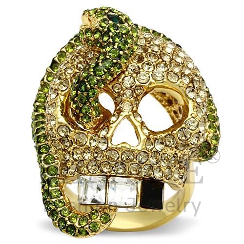 Ring,White Metal,Gold,Top Grade Crystal,MultiColor