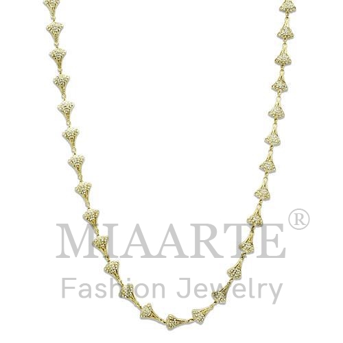 Necklace,Brass,Gold,Top Grade Crystal,Clear