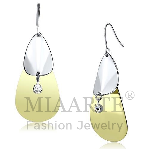 Earrings,Iron,Two-Tone,Top Grade Crystal,Clear