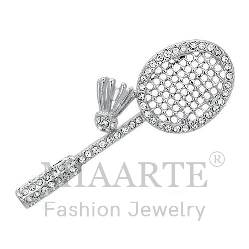 Brooches,White Metal,Imitation Rhodium,Top Grade Crystal,Clear