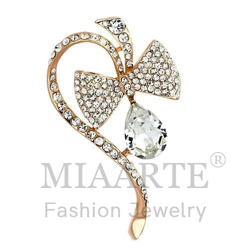Brooches,White Metal,Flash Rose Gold,Synthetic,Clear,Synthetic Glass