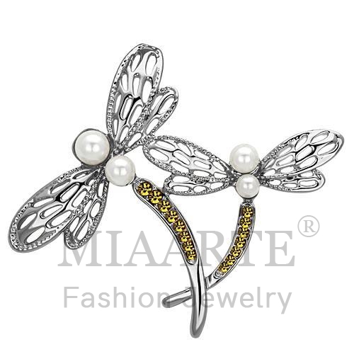 Brooches,White Metal,Imitation Rhodium,Synthetic,White,Pearl