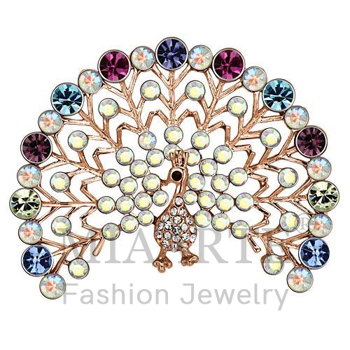 Brooches,White Metal,Flash Rose Gold,Top Grade Crystal,MultiColor
